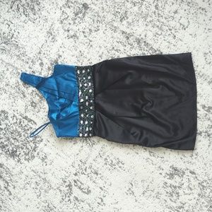 Jeweled blue/black dress | size 5